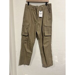 Chaps 36x32 Khaki Cotton Zip Pocket Mens Cargo Pants NWT